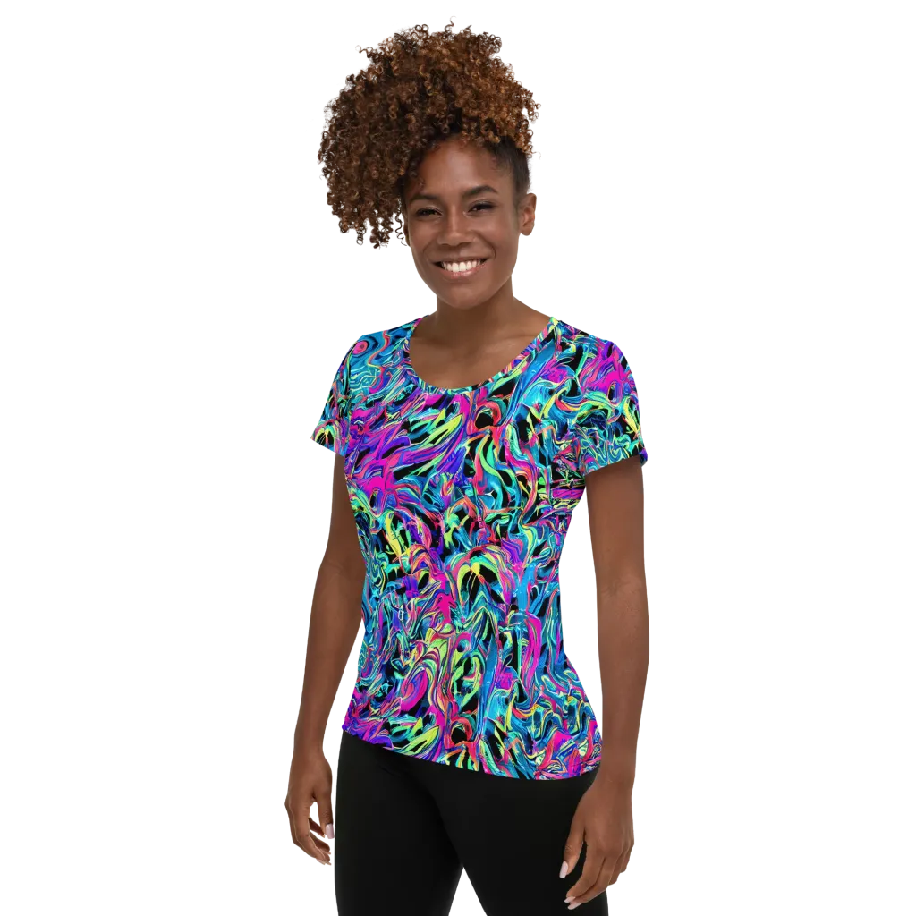 Cyberfluid on Women's Athletic T-Shirt — Left