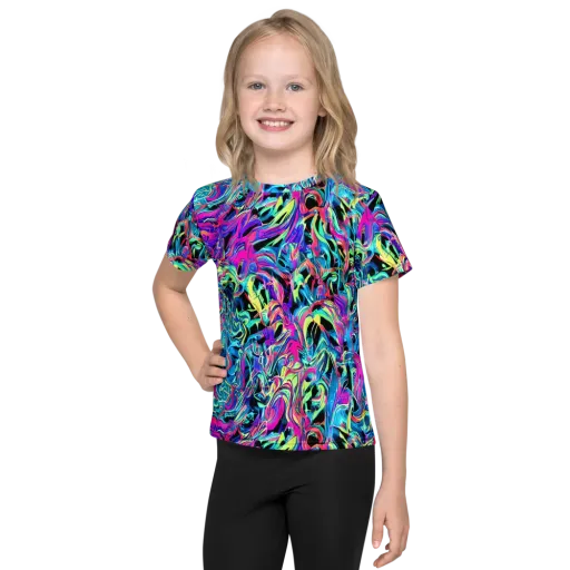 Cyberfluid on a Kids Crew Neck T-Shirt