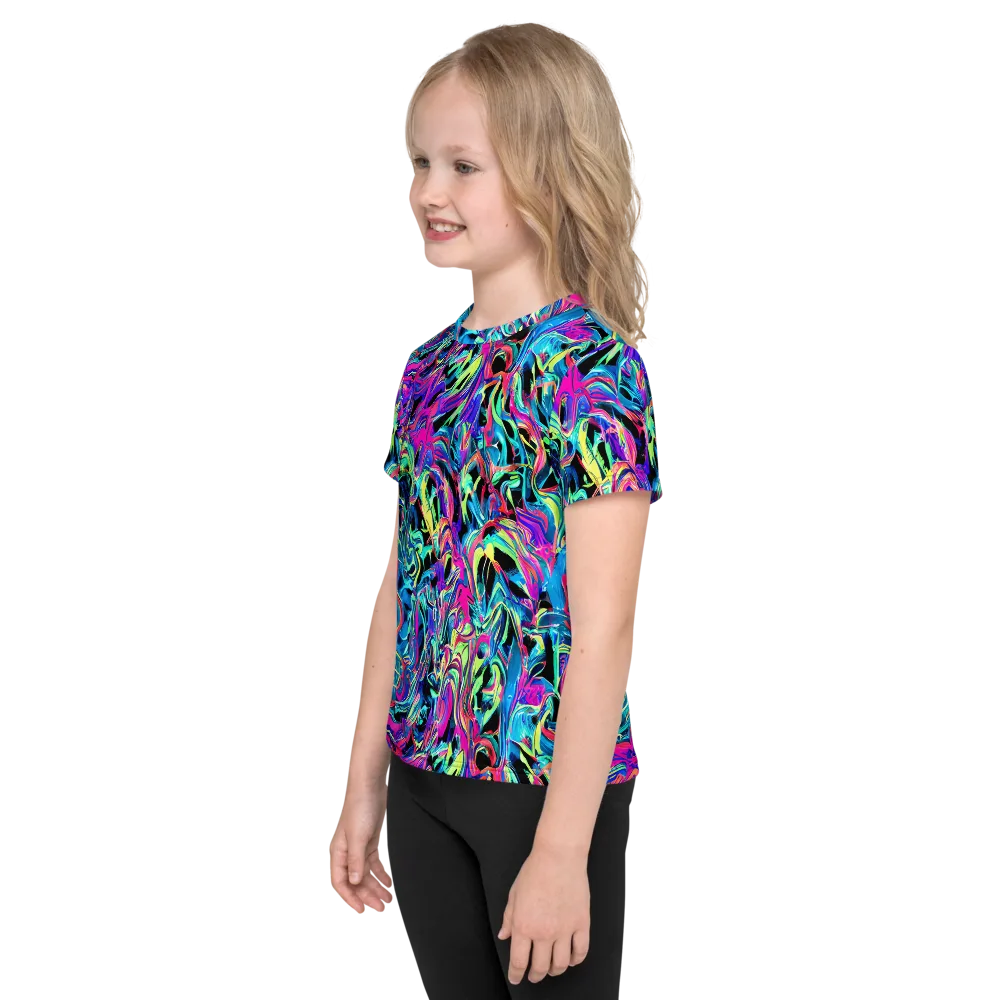 Cyberfluid on Kids Crew Neck T-Shirt — Left