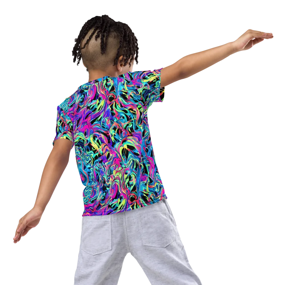 Cyberfluid on Kids Crew Neck T-Shirt — Back