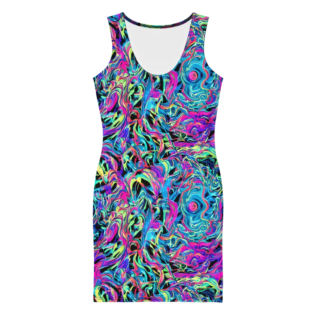 Cyberfluid on Bodycon Dress — Front