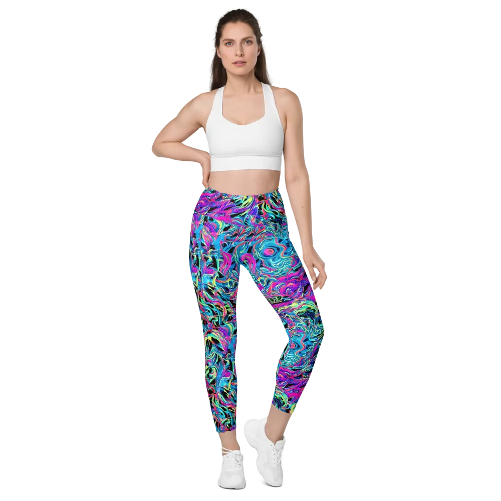 Cyberfluid on Leggings with Pockets — Front