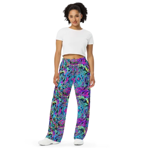 Cyberfluid on a Wide-Leg Pants