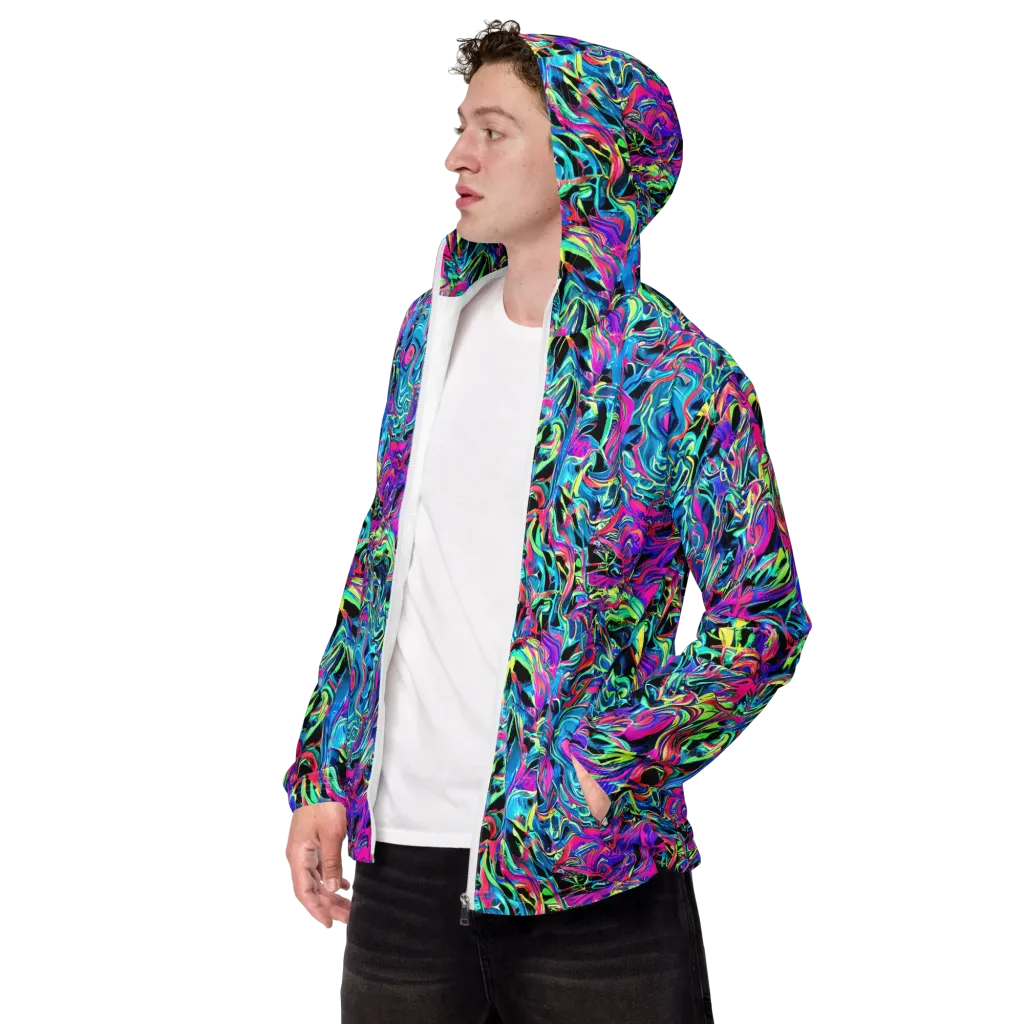 Cyberfluid on Men's Windbreaker — Left Front