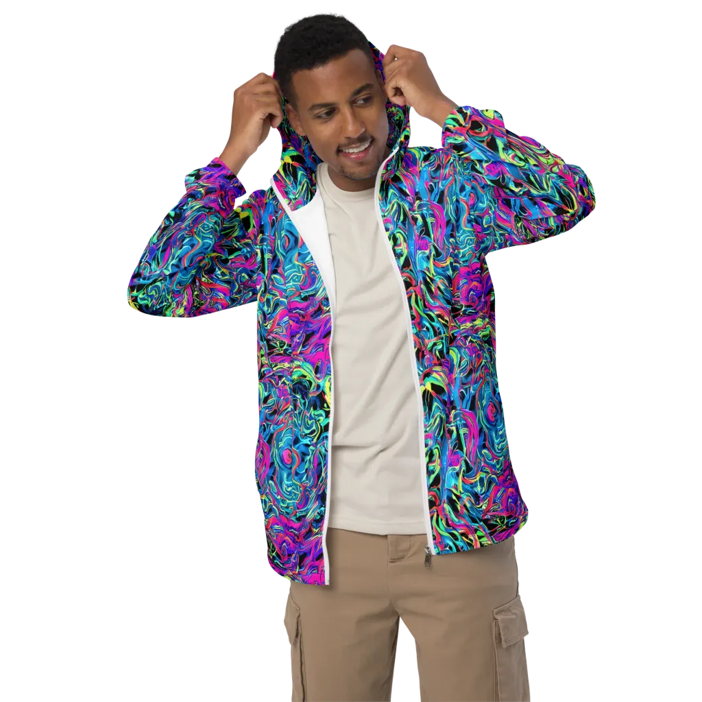 Cyberfluid on Men's Windbreaker — Front