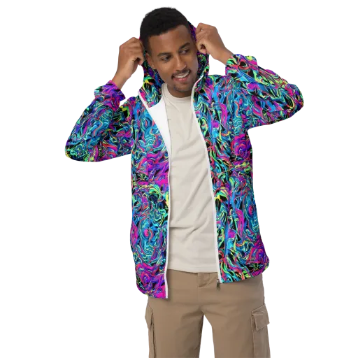 Cyberfluid on a Men's Windbreaker