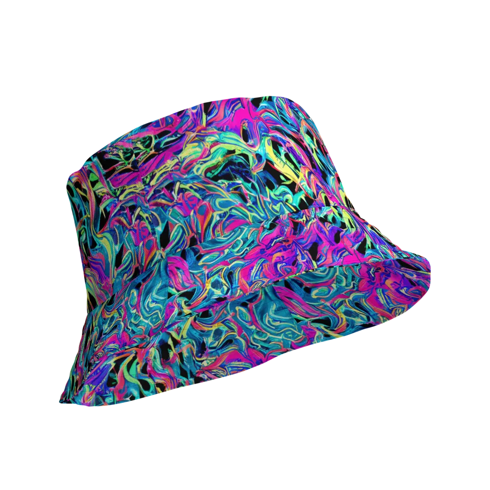 Cyberfluid on Reversible Bucket Hat — Product details Outside