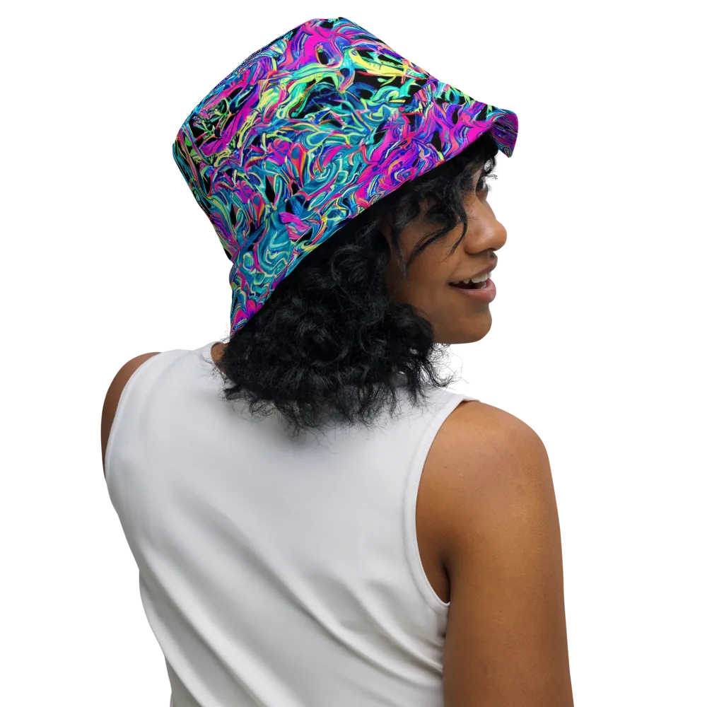 Cyberfluid on Reversible Bucket Hat — Right Outside