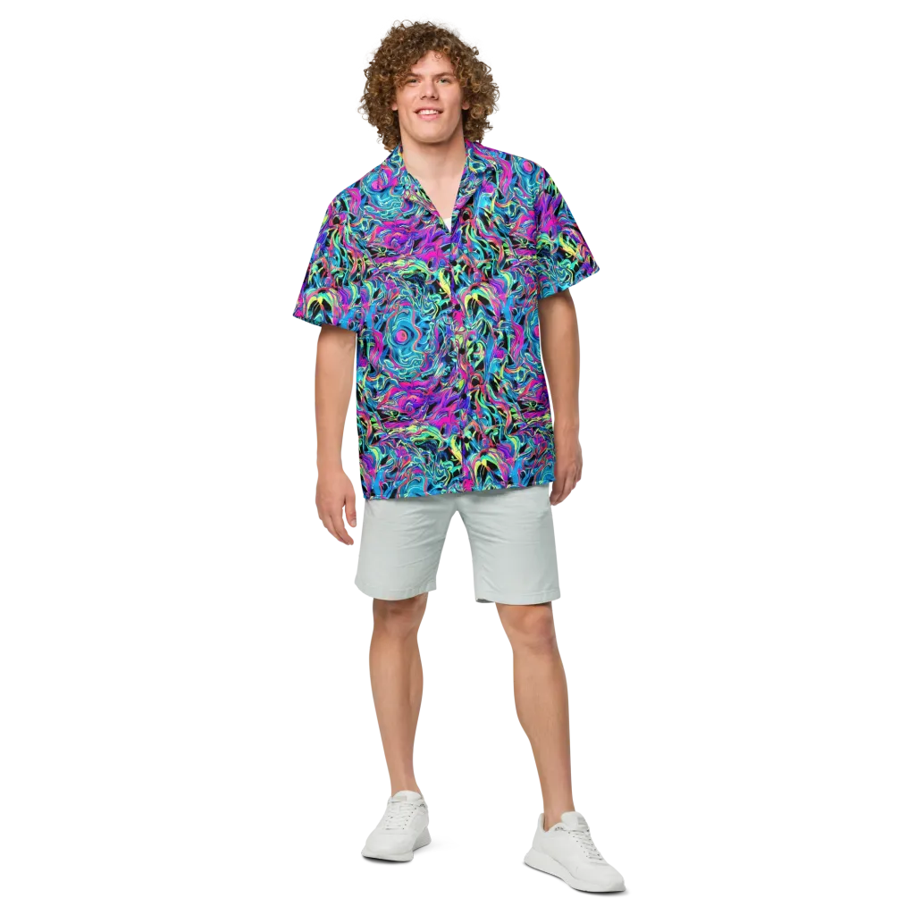 Cyberfluid on Button Shirt — Front
