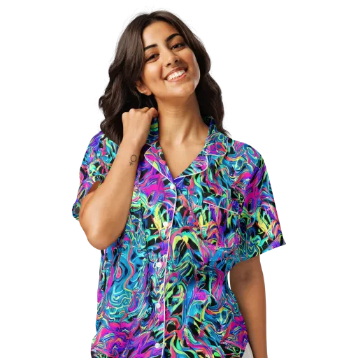 Cyberfluid on a Women's Short Sleeve Pajama Top