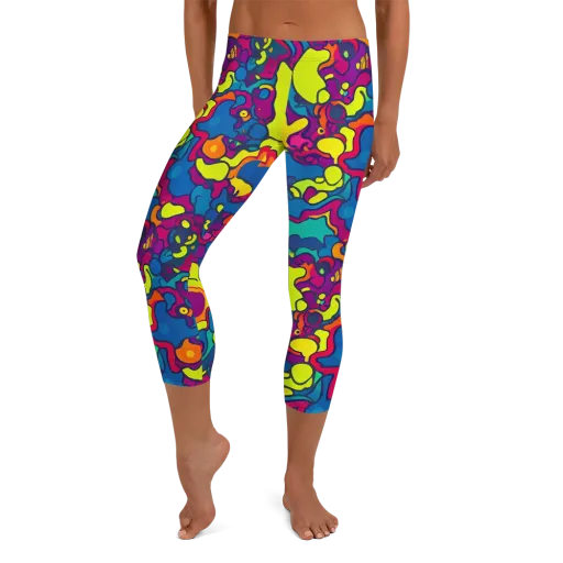 Colorful Chaos on a Capri Leggings
