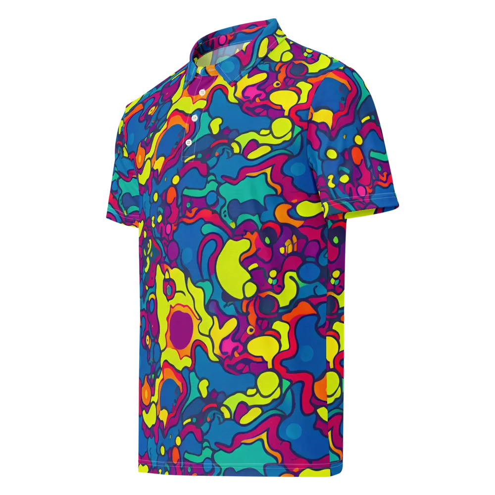 Colorful Chaos on Men's Slim Fit Polo Shirt — Left Front