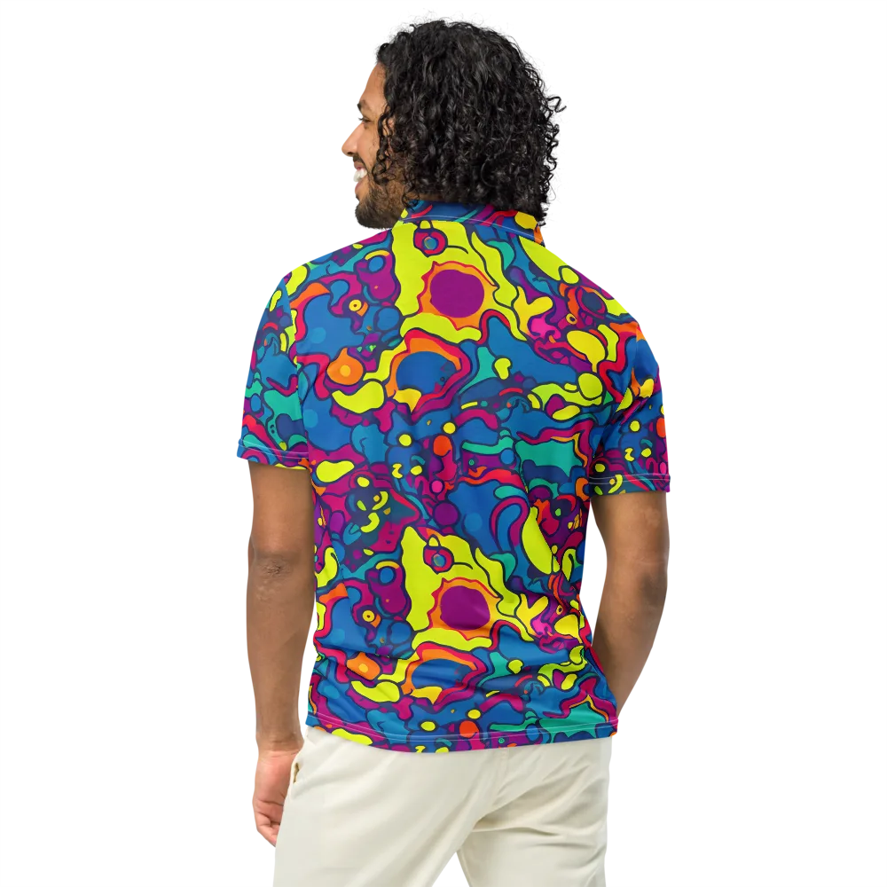 Colorful Chaos on Men's Slim Fit Polo Shirt — Back