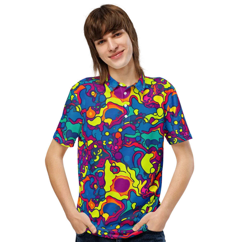 Colorful Chaos on Men's Slim Fit Polo Shirt — Front