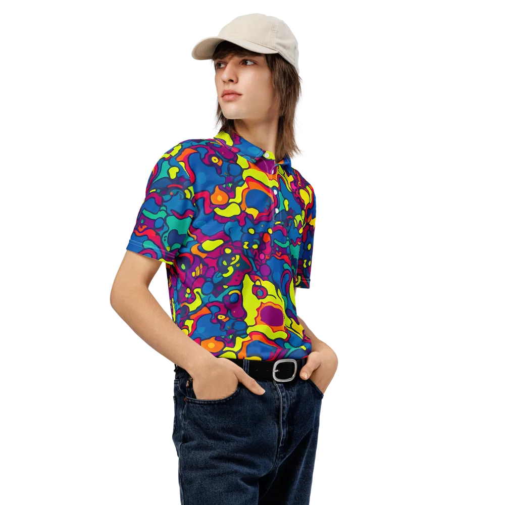 Colorful Chaos on Men's Slim Fit Polo Shirt — Right Front