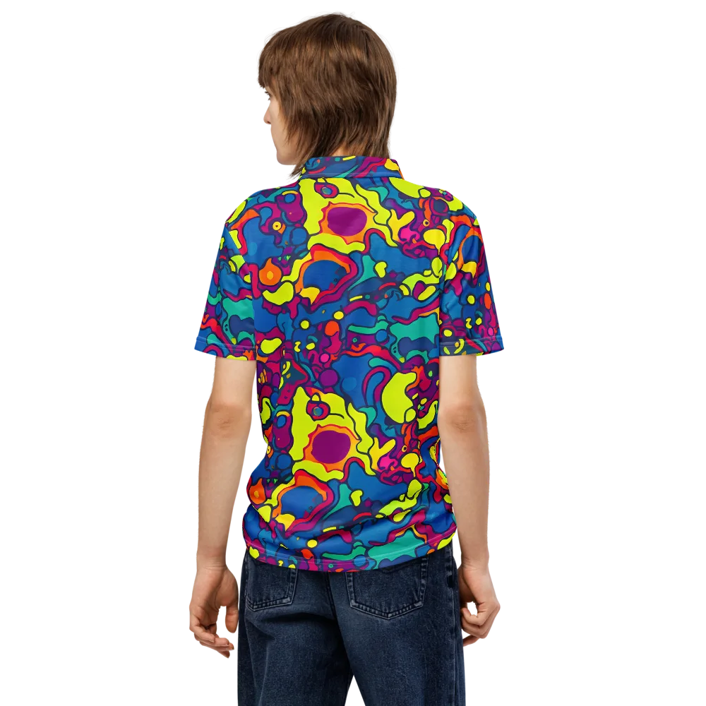 Colorful Chaos on Men's Slim Fit Polo Shirt — Back