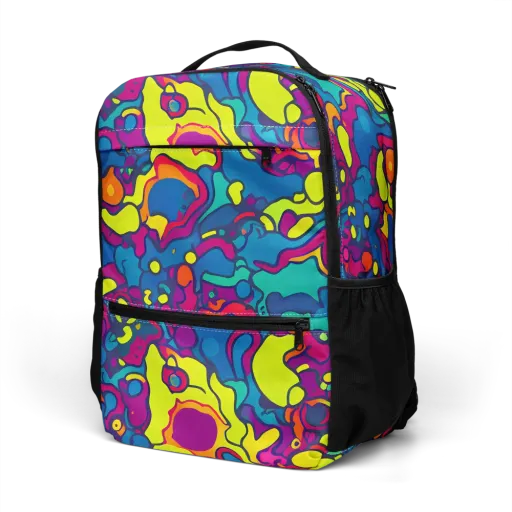Colorful Chaos on a Utility Backpack