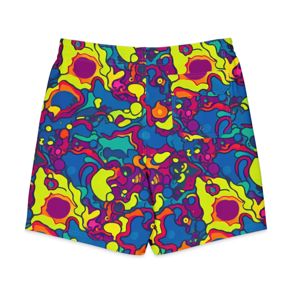 Colorful Chaos on Men's Board Shorts — Back