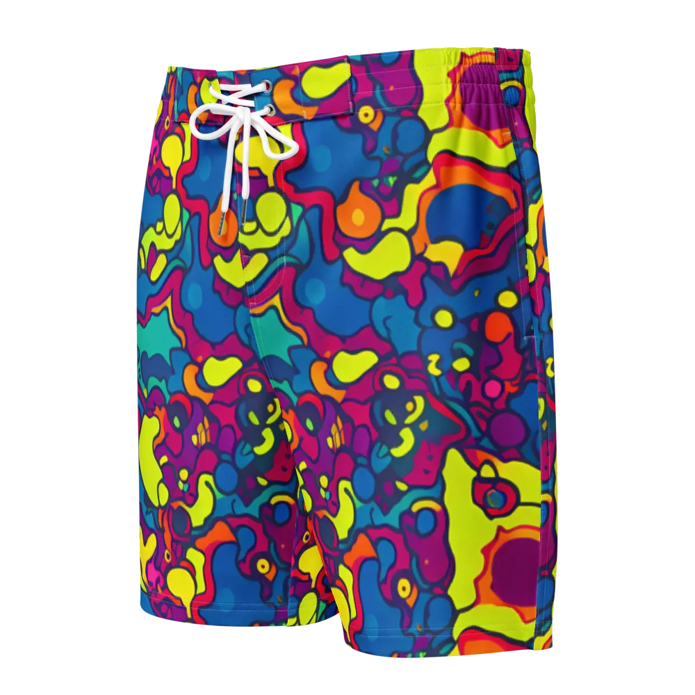 Colorful Chaos on Men's Board Shorts — Front