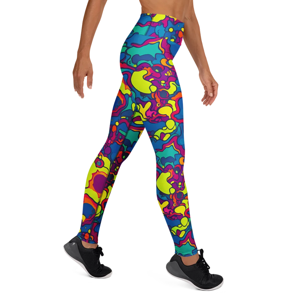 Colorful Chaos on Yoga Leggings — Right