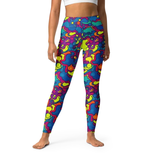 Colorful Chaos on a Yoga Leggings