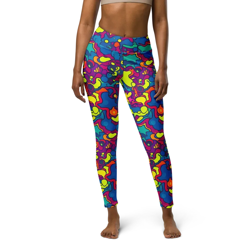 Colorful Chaos on Yoga Leggings — Front
