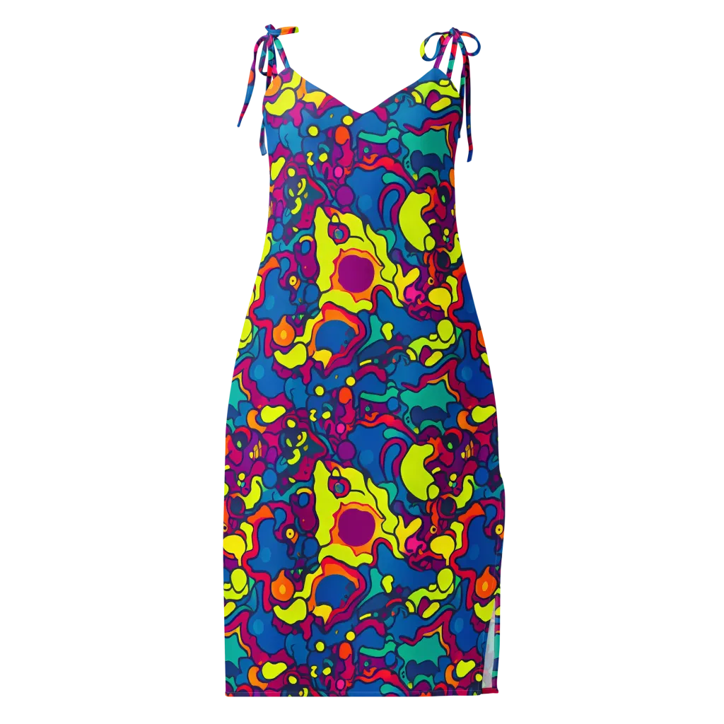 Colorful Chaos on Slip Dress — Front