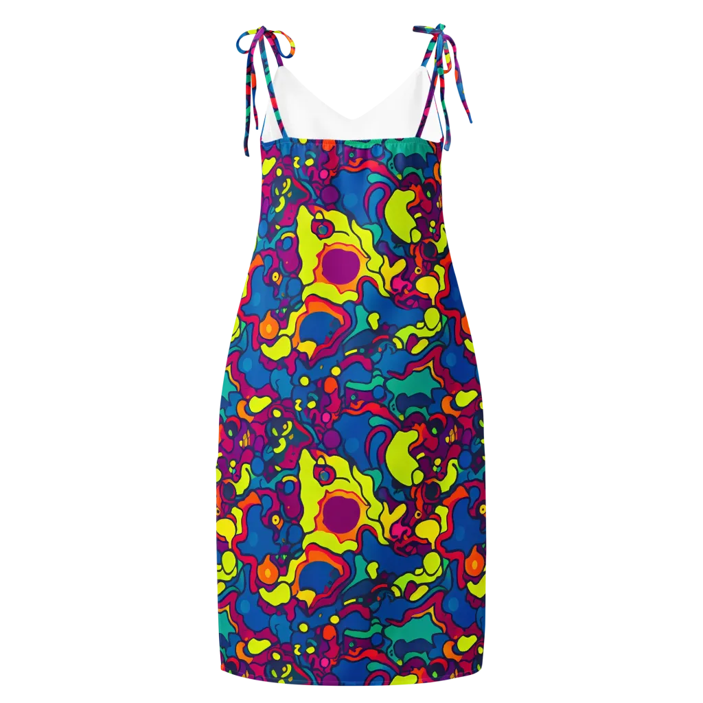 Colorful Chaos on Slip Dress — Back