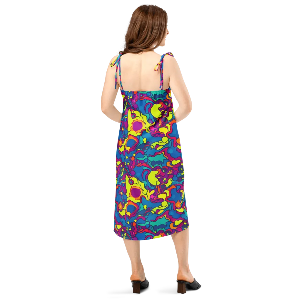 Colorful Chaos on Slip Dress — Back