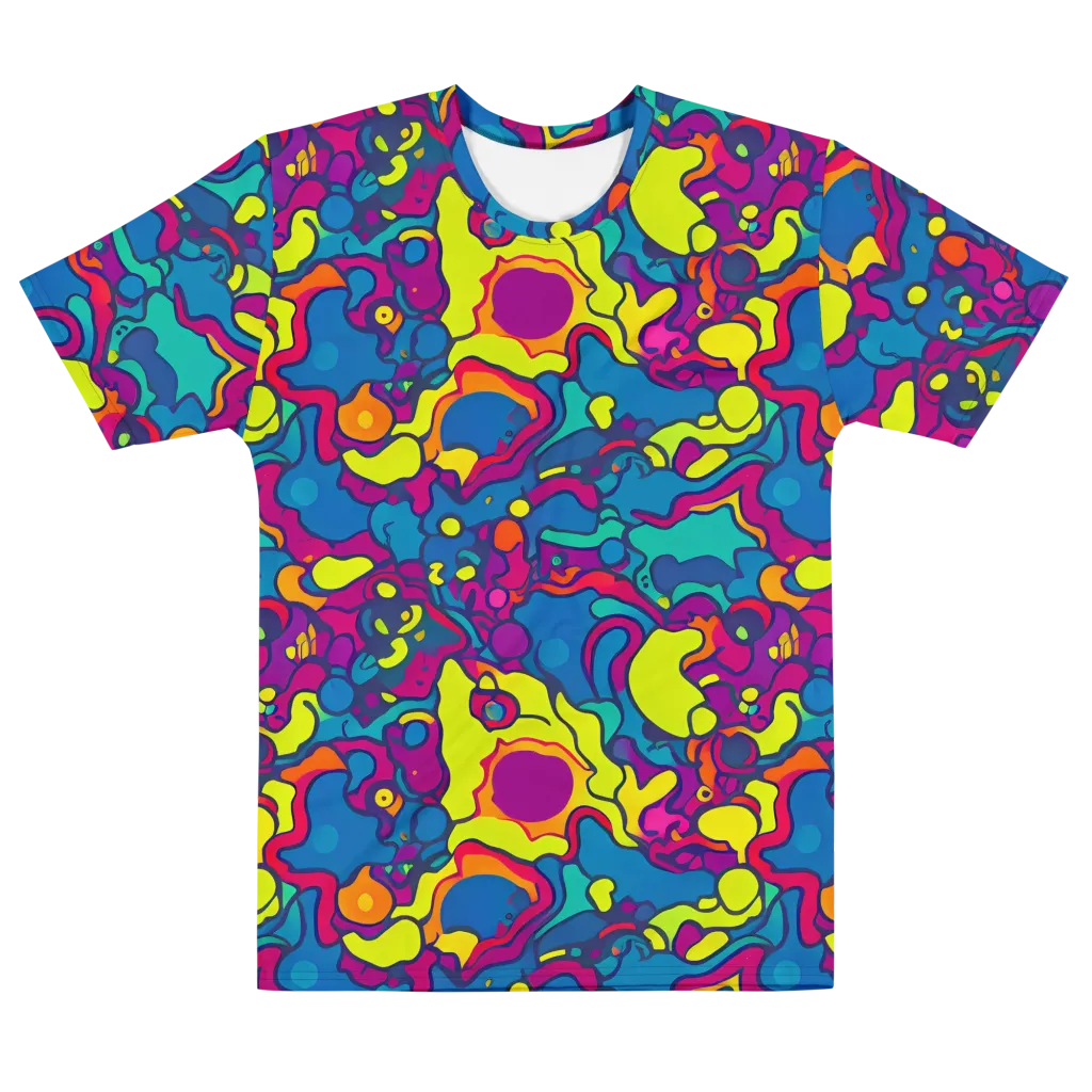 Colorful Chaos on Men's Cotton Crew Neck T-Shirt — Front