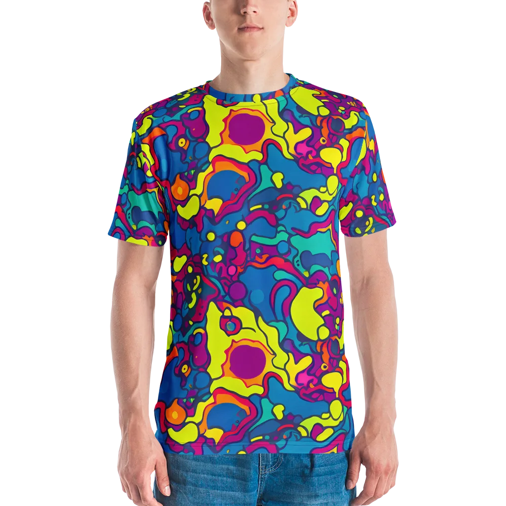 Colorful Chaos on Men's Crew Neck T-Shirt — Front