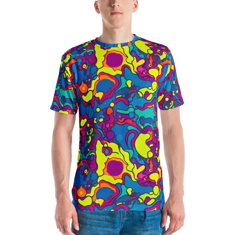 Colorful Chaos on Men's Crew Neck T-Shirt — Front