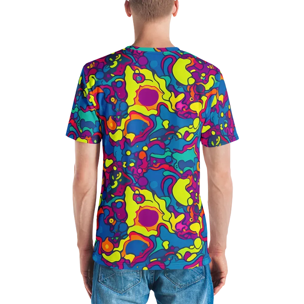 Colorful Chaos on Men's Crew Neck T-Shirt — Back