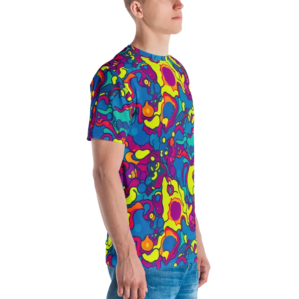 Colorful Chaos on Men's Crew Neck T-Shirt — Right
