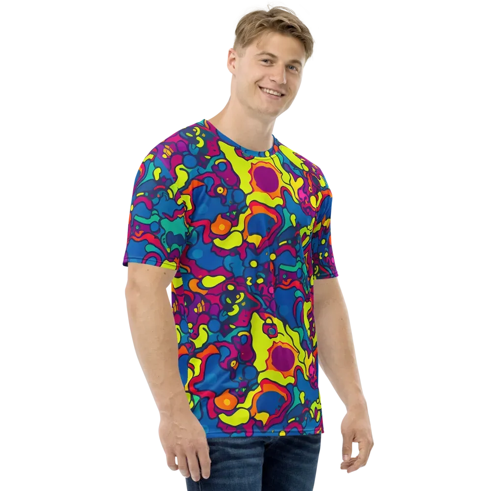Colorful Chaos on Men's Crew Neck T-Shirt — Right