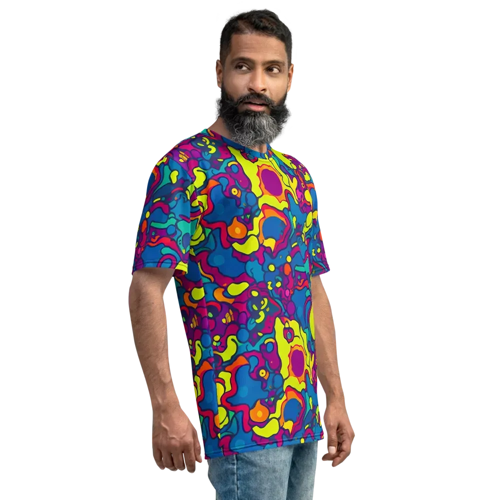 Colorful Chaos on Men's Crew Neck T-Shirt — Right