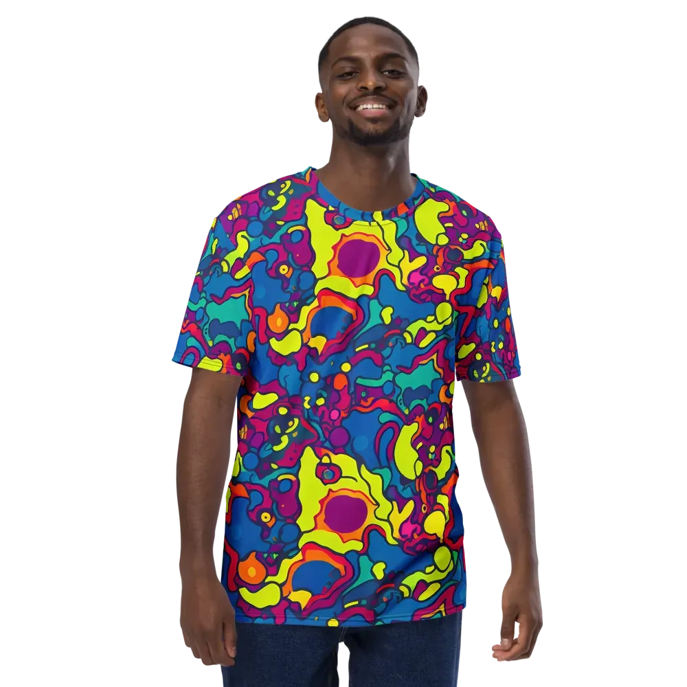 Colorful Chaos on Men's Crew Neck T-Shirt — Front