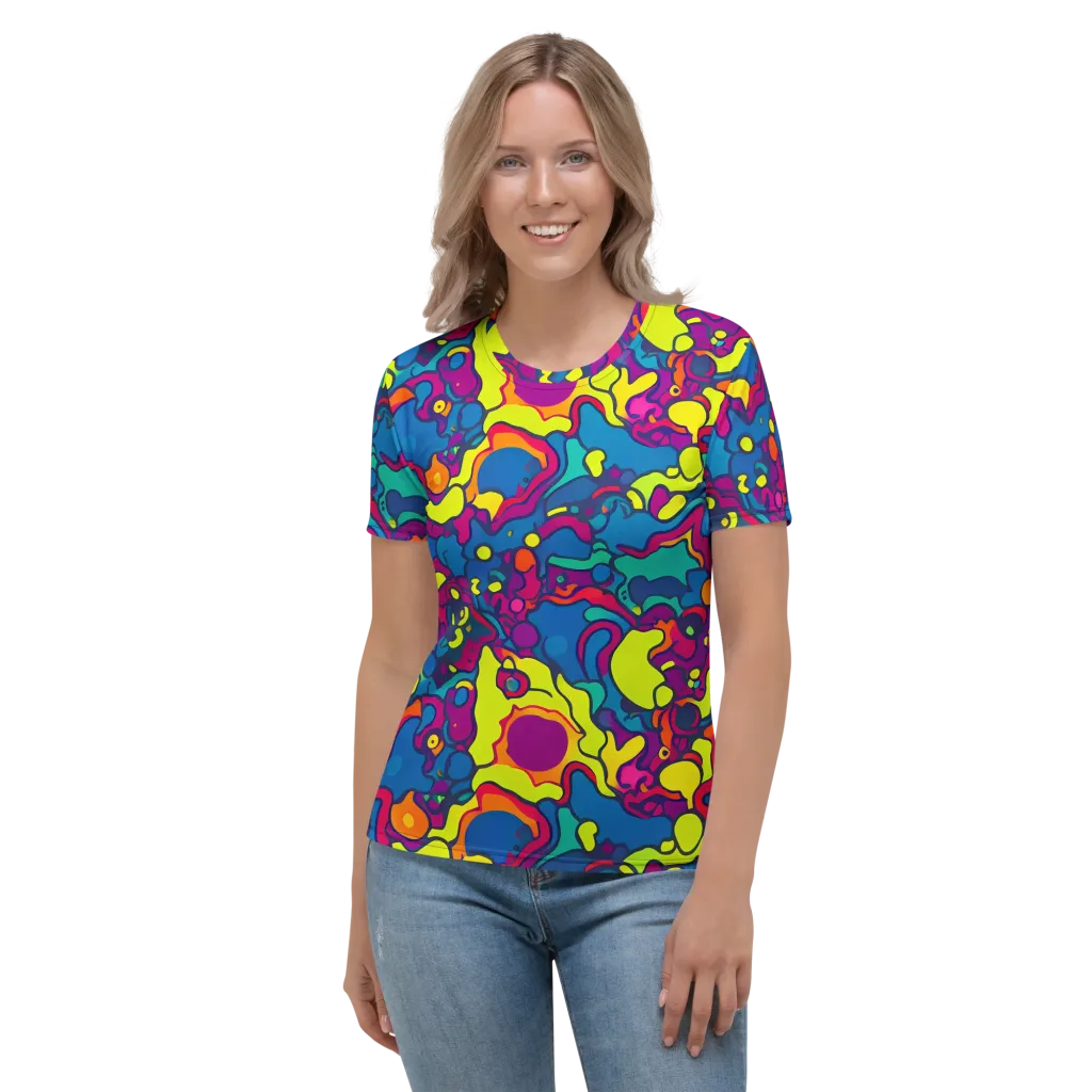 Colorful Chaos on Women's Crew Neck T-Shirt — Front