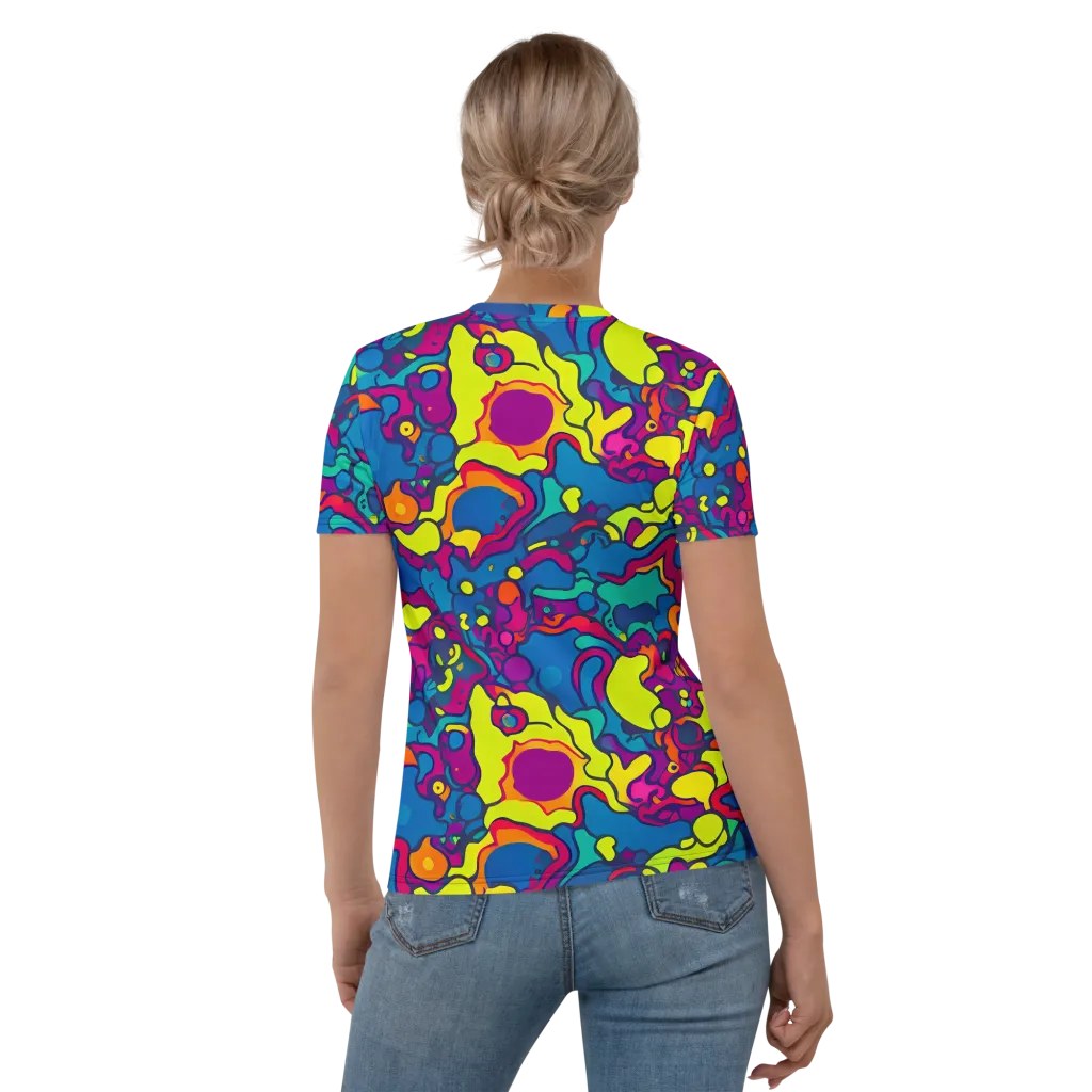 Colorful Chaos on Women's Crew Neck T-Shirt — Back