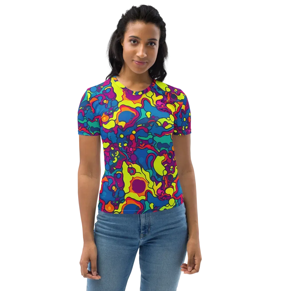 Colorful Chaos on Women's Crew Neck T-Shirt — Front