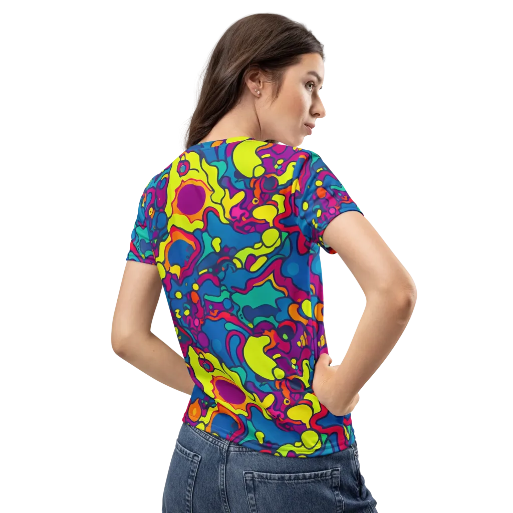 Colorful Chaos on Women's Crew Neck T-Shirt — Back
