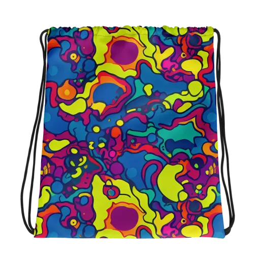 Colorful Chaos on a Drawstring Bag
