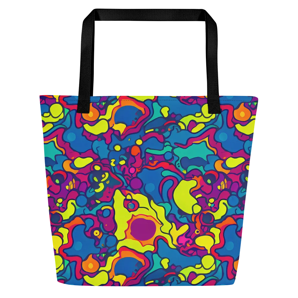 Colorful Chaos on Large Tote Bag W/ Pocket — Front