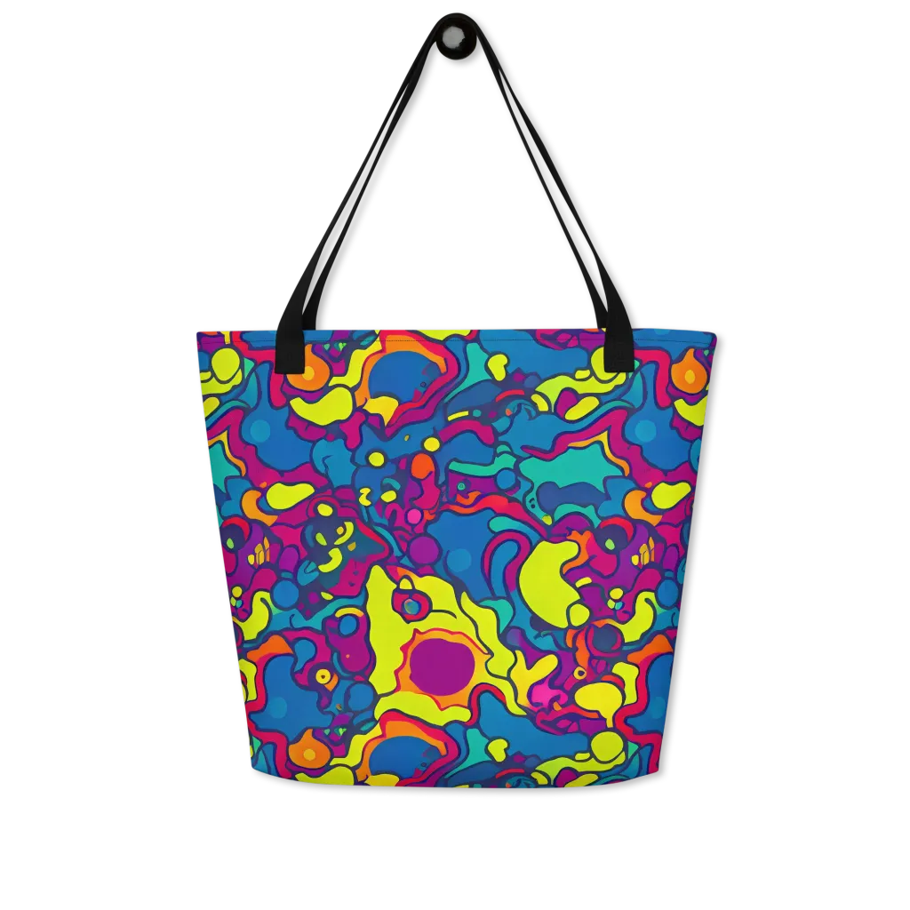 Colorful Chaos on Large Tote Bag W/ Pocket — Front