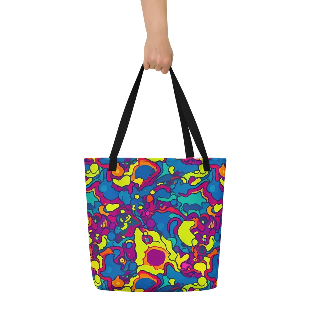 Colorful Chaos on Large Tote Bag W/ Pocket — Front