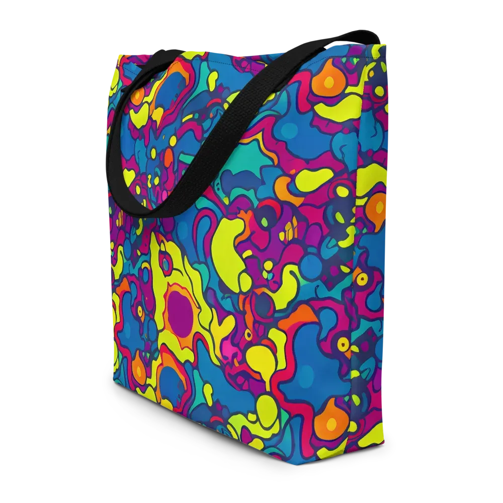 Colorful Chaos on Large Tote Bag W/ Pocket — Front
