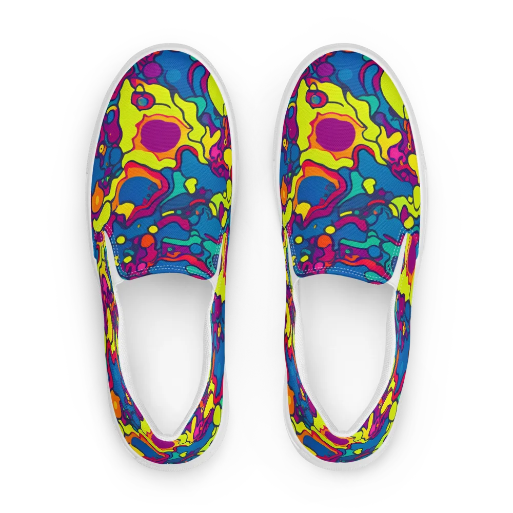Colorful Chaos on Women's Slip-On Canvas Shoes — Front