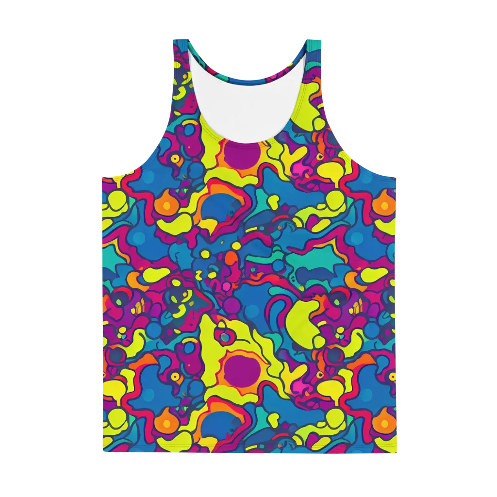 Colorful Chaos on Men's Tank Top — Front