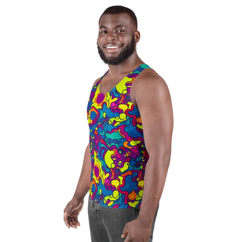Colorful Chaos on Men's Tank Top — Left Front