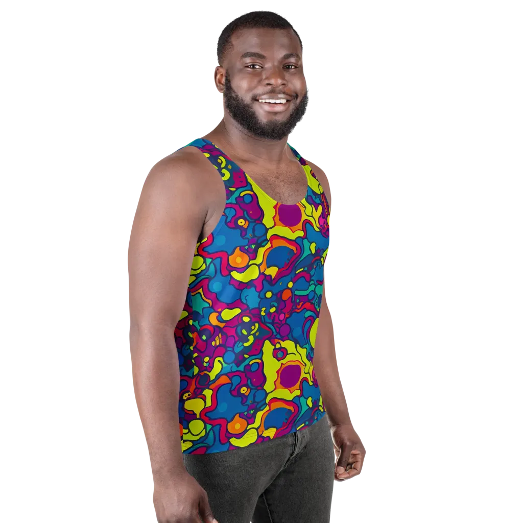 Colorful Chaos on Men's Tank Top — Right Front